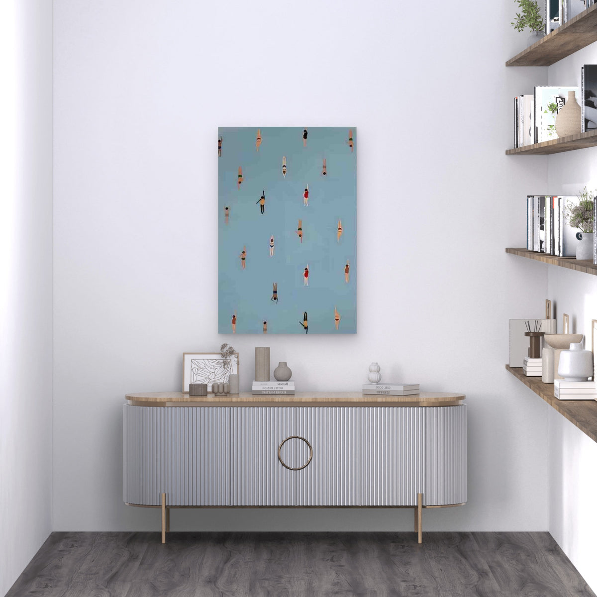 Abstract Swimmers 60x90cm Metal Print Ready to Hang