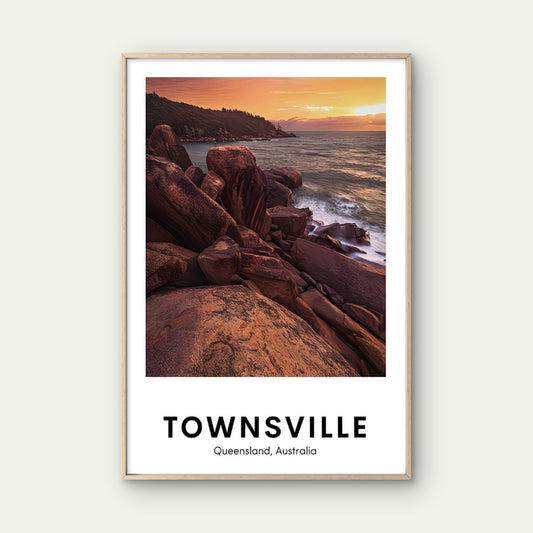 Queensland Coastal Travel Print Travel Poster Print Wall Art