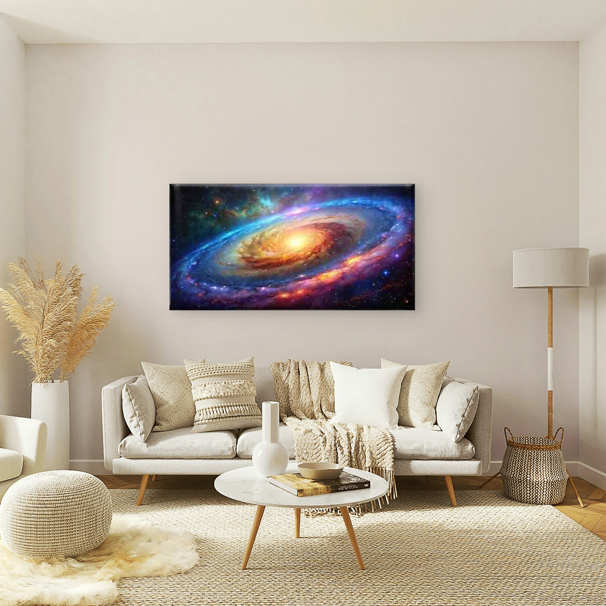 Abstract Spiral Galaxy Wall Art Canvas Office Home Room Framed 120x60cm