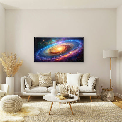Abstract Spiral Galaxy Wall Art Canvas Office Home Room Framed 120x60cm