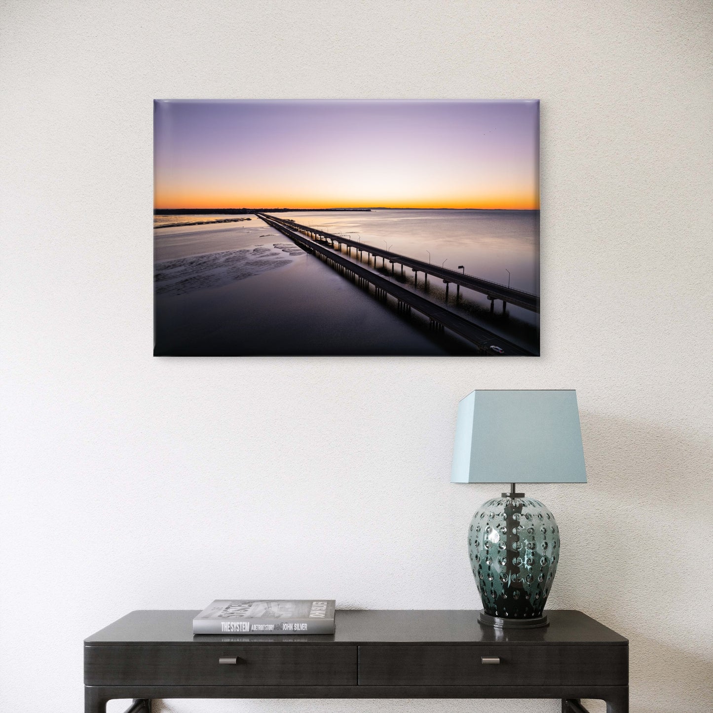 Glorious purple sunrise in Redcliffe, Queensland, Australia Neutral Canvas Print Wall Art Decor 100% Australian Made