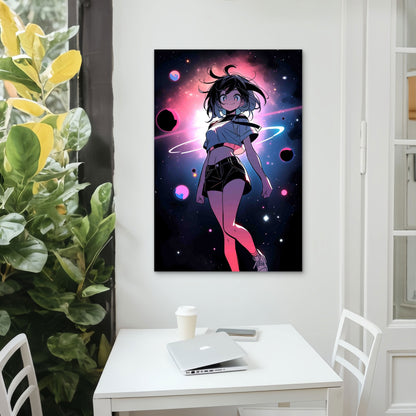 Celestial Anime Girl In Space 40x60cm Metal Print Ready to Hang