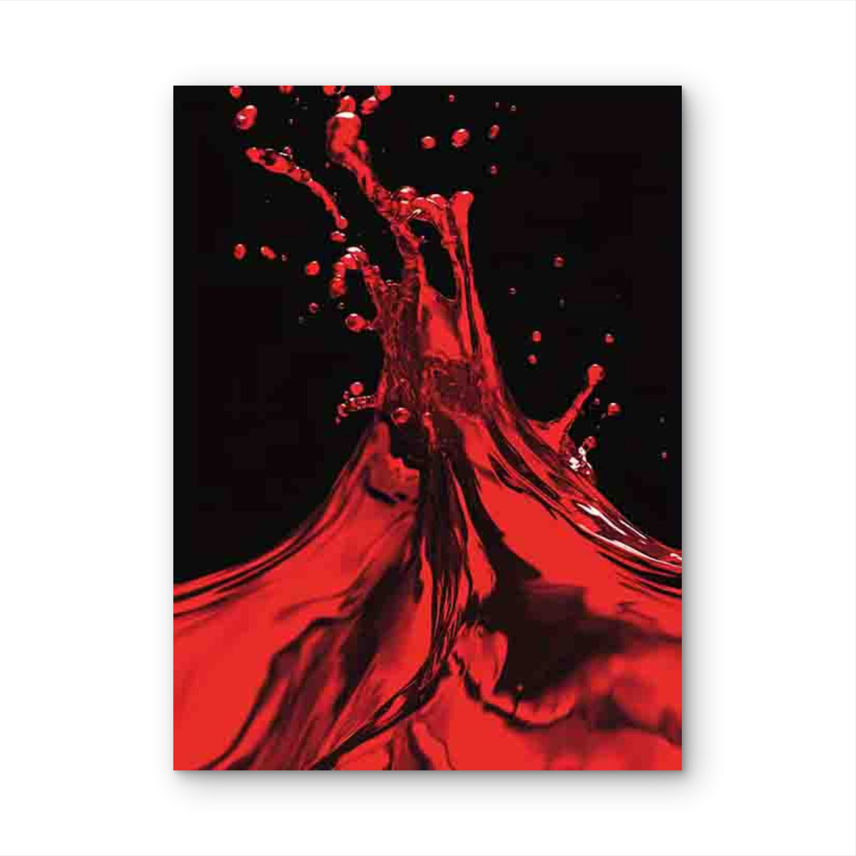 Vibrant Red Liquid Splash Abstract Art 40x60cm Metal Print Ready to Hang
