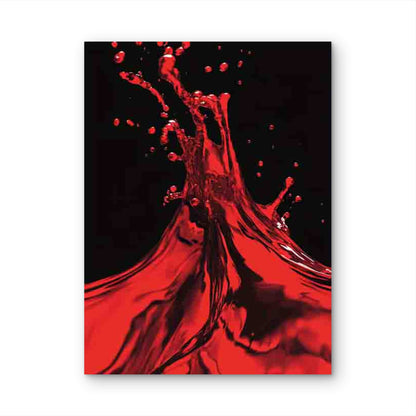 Vibrant Red Liquid Splash Abstract Art 40x60cm Metal Print Ready to Hang