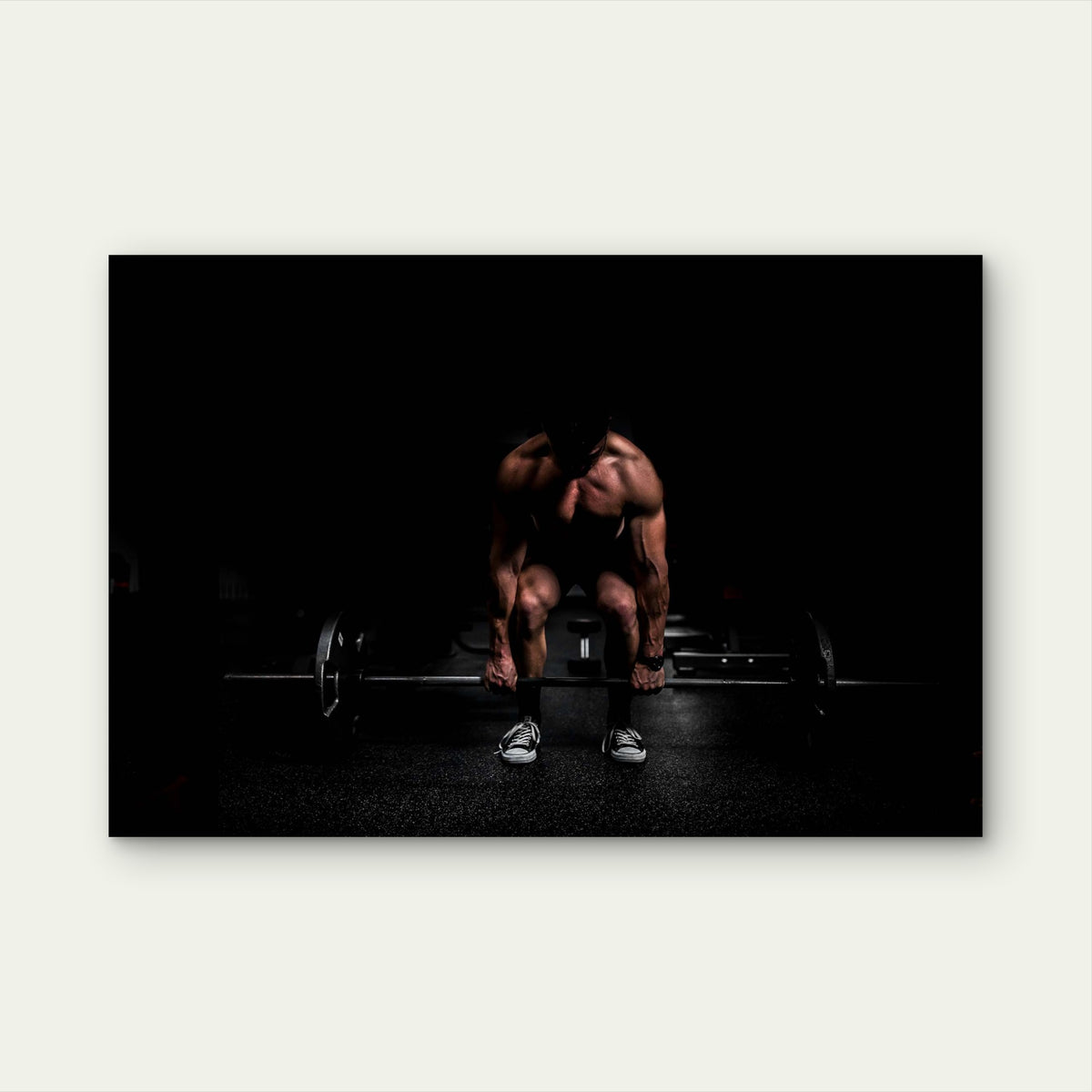 Muscular Athlete Powerlifting 5mm thick Plastic Poster Ready to Hang 90x60cm