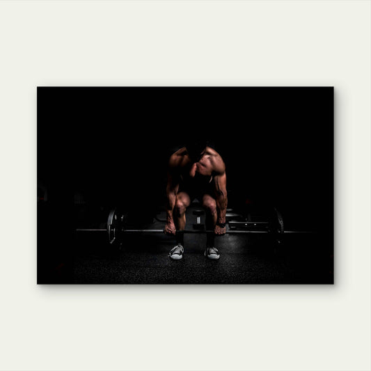 Muscular Athlete Powerlifting 5mm thick Plastic Poster Ready to Hang 90x60cm