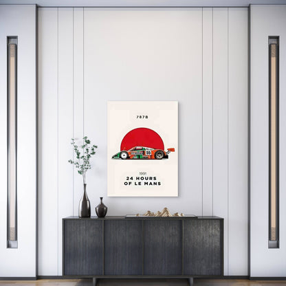 Red and Green Modern Racing Art Metal Print Ready to Hang