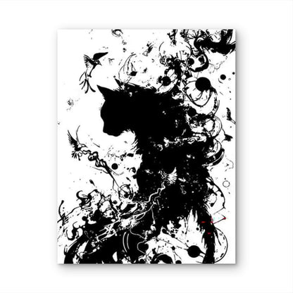 Abstract Cat Artwork 60x90cm Metal Print Ready to Hang