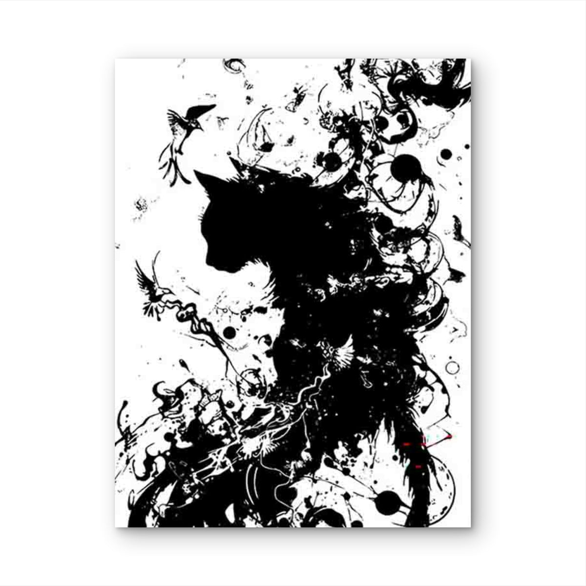 Abstract Cat Artwork 40x60cm Metal Print Ready to Hang