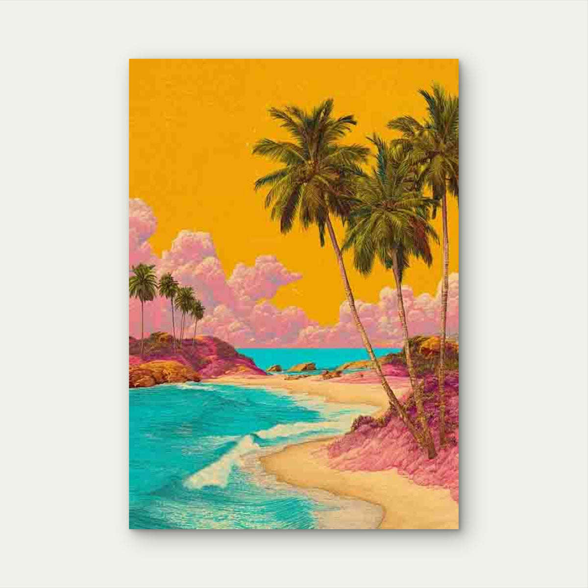Tropical Paradise Beach Metal Print Ready to Hang