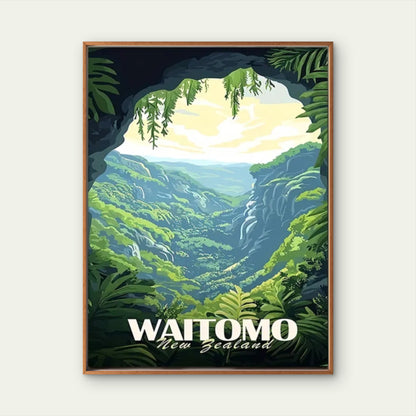 The Hidden Beauty Of New Zealand Waitomo Valley Travel Poster Print Wall Art