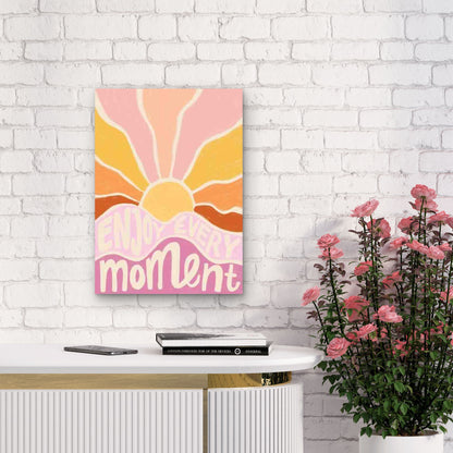Enjoy Every Moment Text Metal Print Ready to Hang
