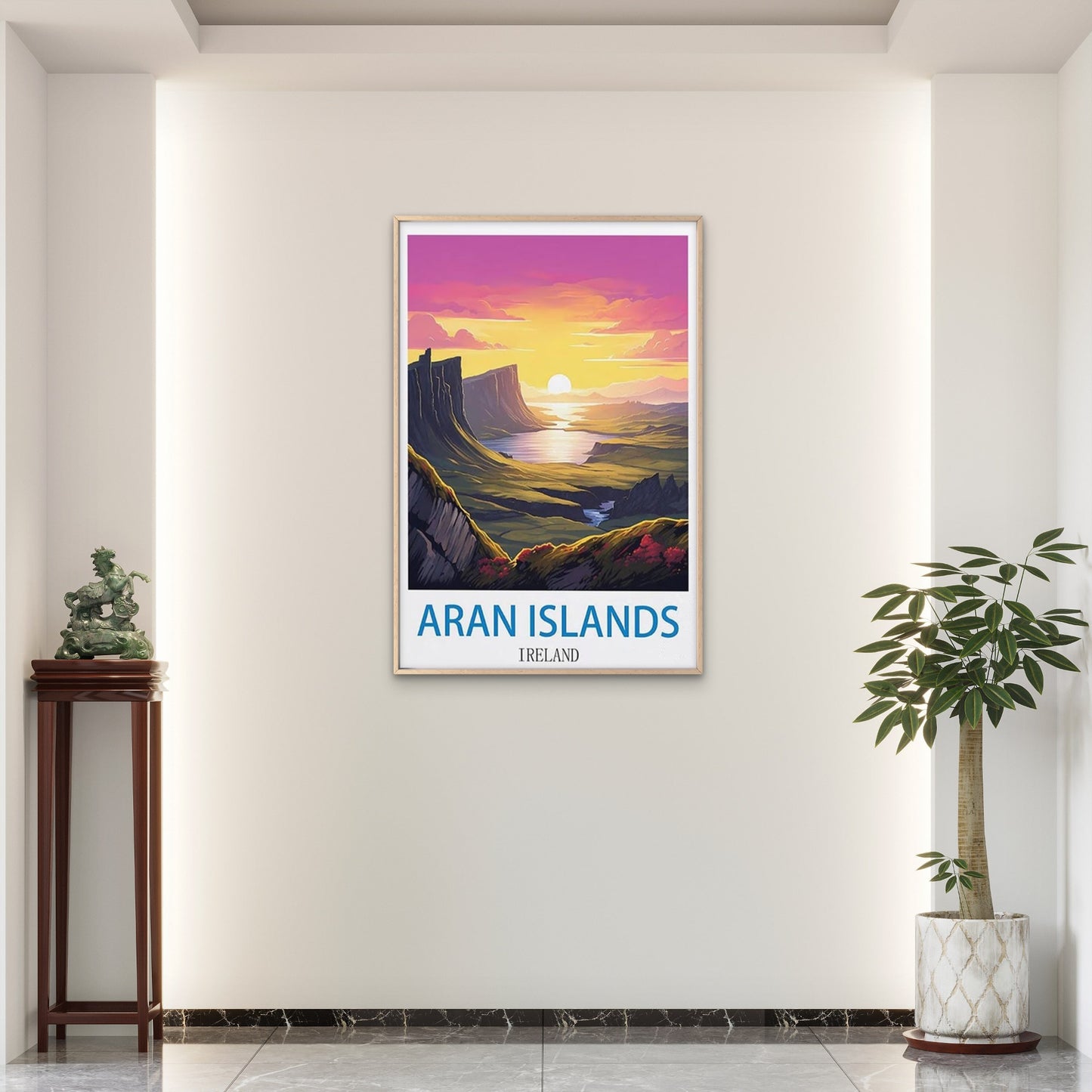 Vintage Aran Islands Ireland Travel Poster Print Wall Art