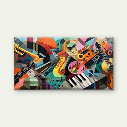 Abstract Style Instrument Wall Art Canvas Office Home Room Framed 120x60cm