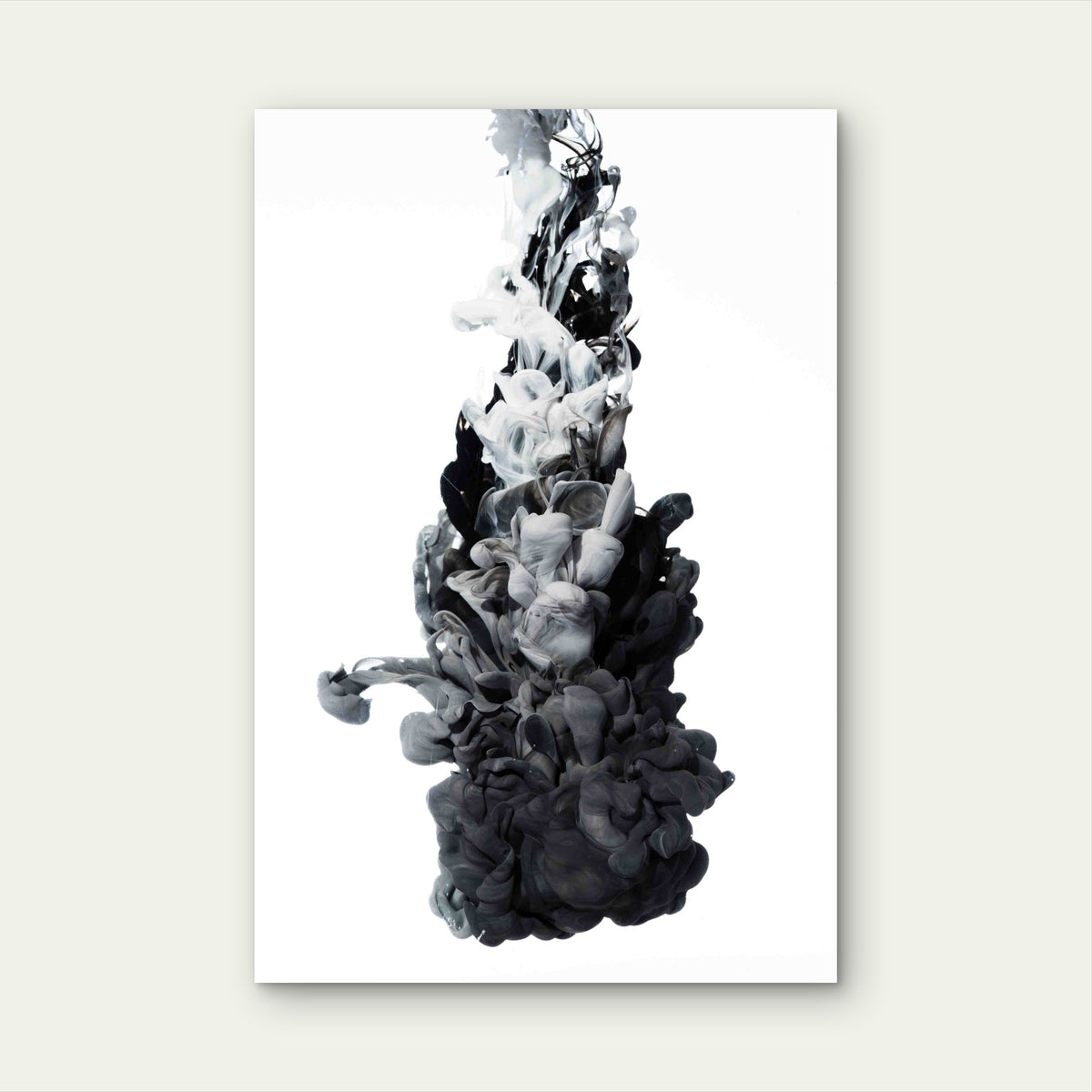 Ink In The Water A Splash Of Black And White Paint Abstract 60x90cm Metal Print Ready to Hang