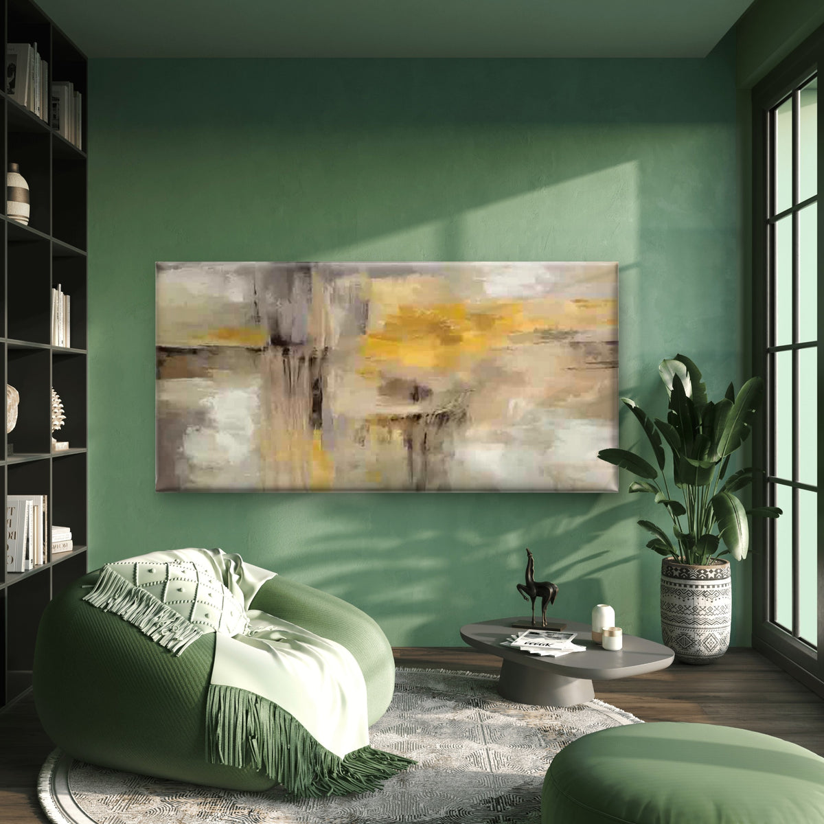 Modern Abstract Minimalist Wall Art Canvas Office Home Room Framed 120x60cm