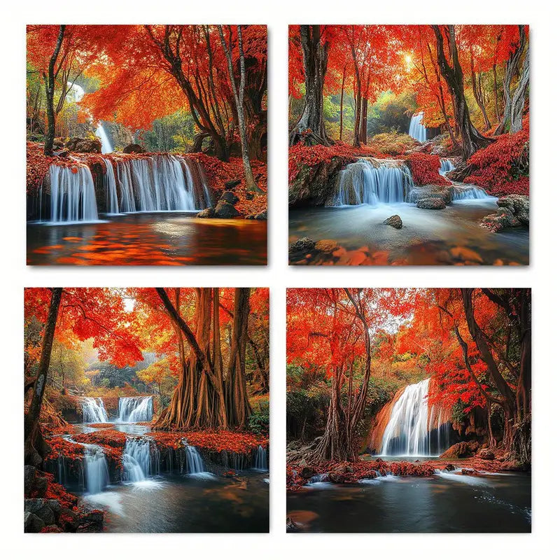 4pcs Sunflower Black and White Floral  SBW  Wall Art Canvas Framed