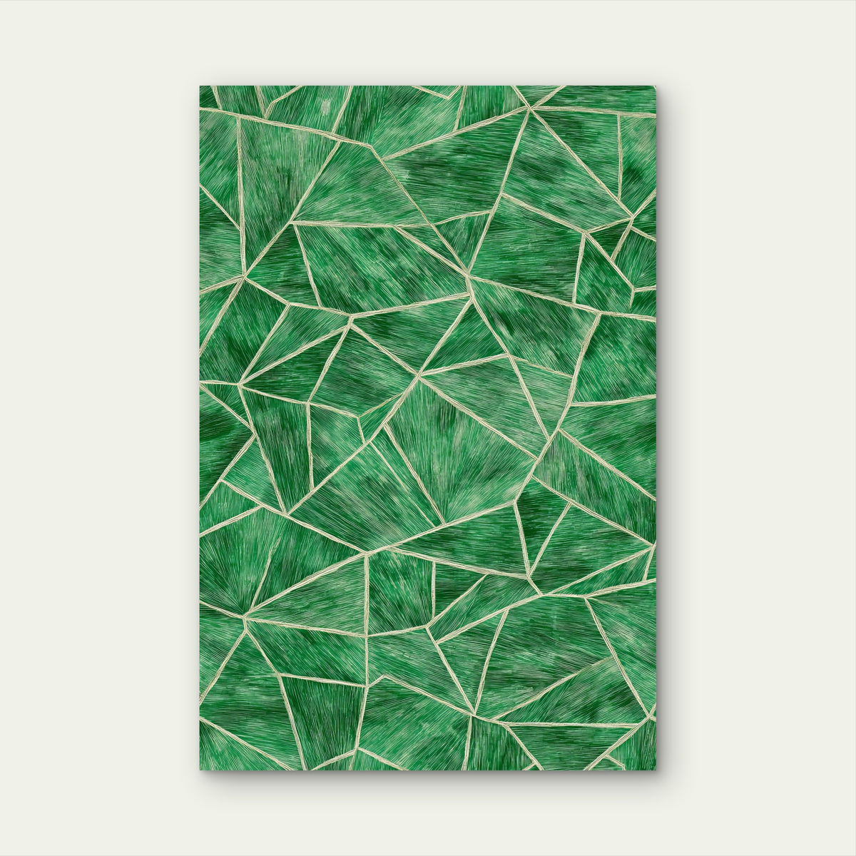 Shattered Emerald Geometric Design 40x60cm Metal Print Ready to Hang