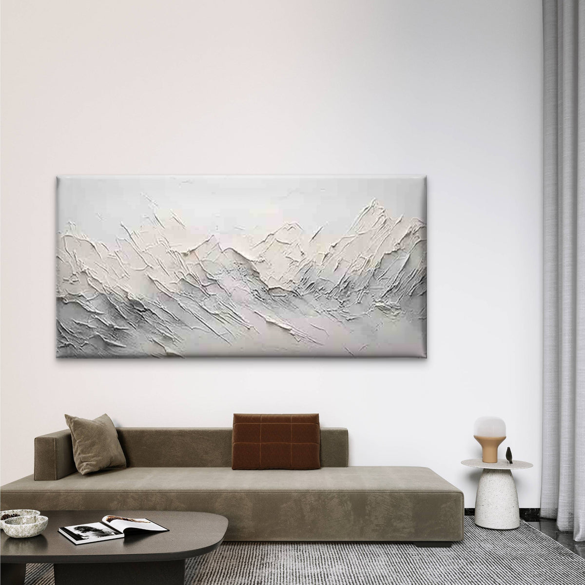 Abstract Textured Mountains Wall Art Canvas Office Home Room Framed 120x60cm