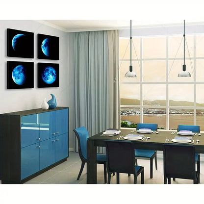 4pcs turtles octopus sea horses whales   Wall Art Canvas Framed