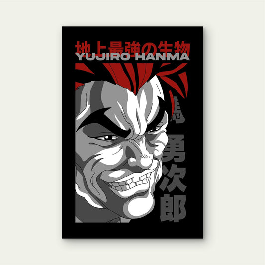 Manga Villain Grin Graphic 60x90cm Metal Print Ready to Hang
