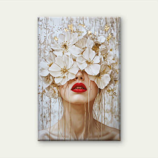 White Flower Blooming Woman Print 100% Australian Made