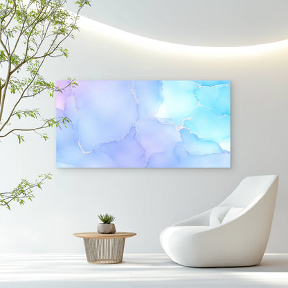 Lavender Tides Gilded Ripples Wall Art Canvas Office Home Room Framed 120x60cm