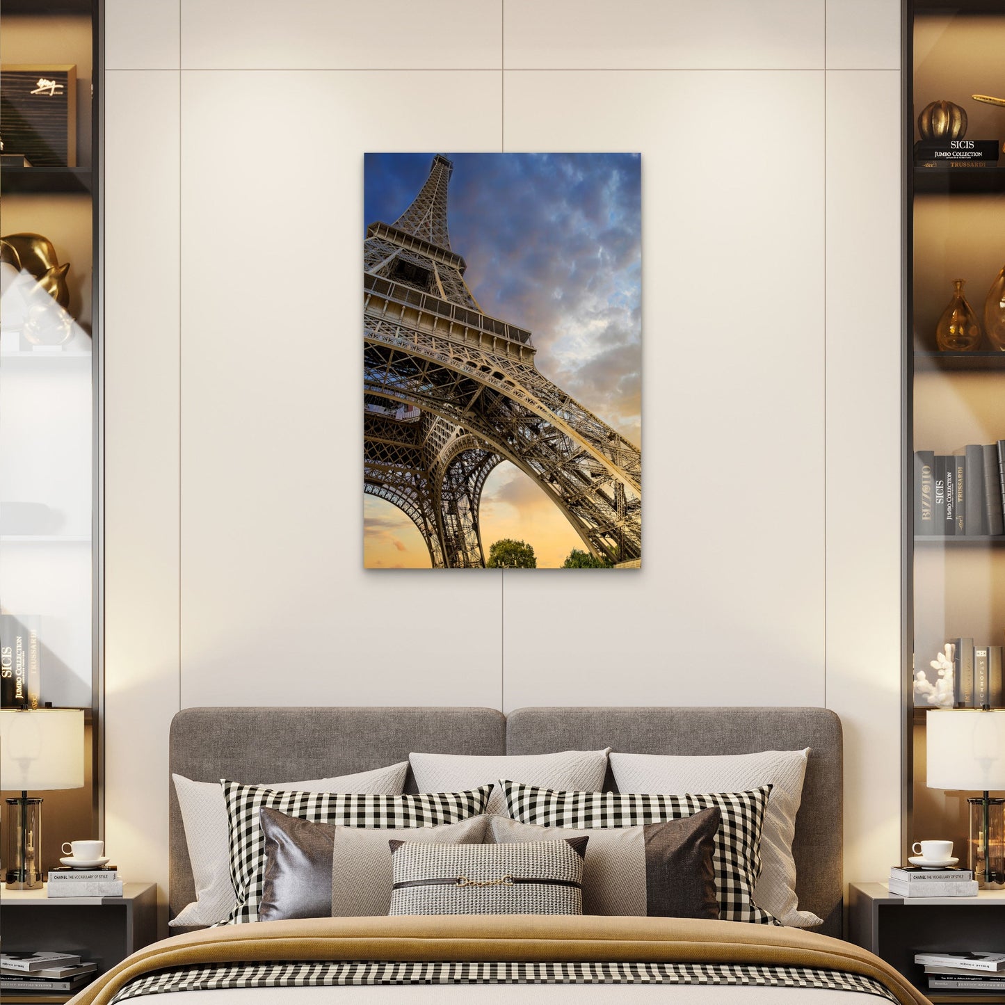 Low Angle Shot Eiffel Tower Paris France 60x90cm Metal Print Ready to Hang