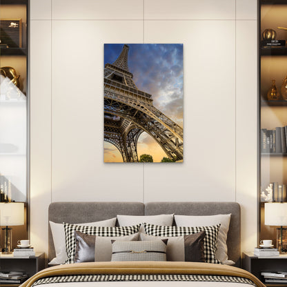Low Angle Shot Eiffel Tower Paris France 60x90cm Metal Print Ready to Hang