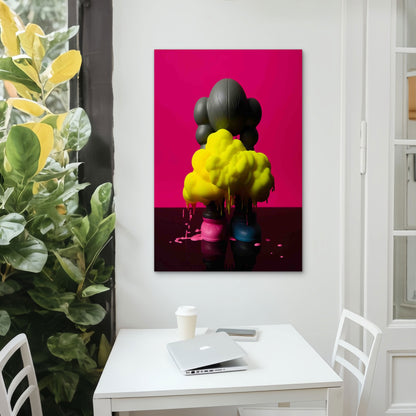 Melting Neon Sculpture 60x90cm Metal Print Ready to Hang