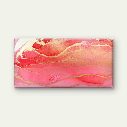 Crimson Gilded Fluid Art Wall Art Canvas Office Home Room Framed 120x60cm