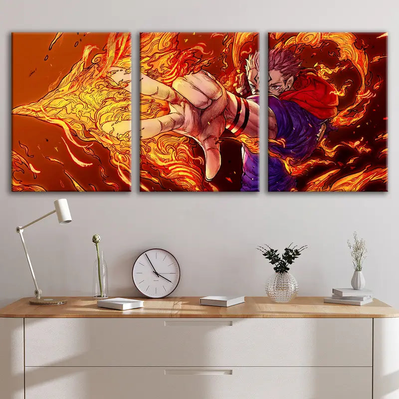 3pcs Fashion Anime Comic Art Character Wall Art Set Canvas Framed 50x70cm - High Quality Print 100% Australian Made Wall Canvas Ready to Hang