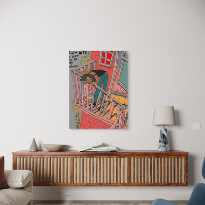 Retro Hippie Art 60x90cm Metal Print Ready to Hang