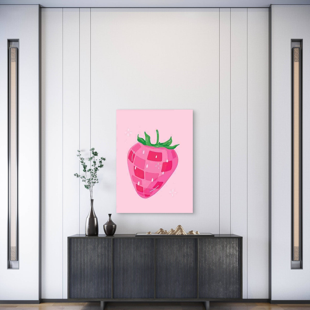 Abstract Strawberry Metal Print Ready to Hang