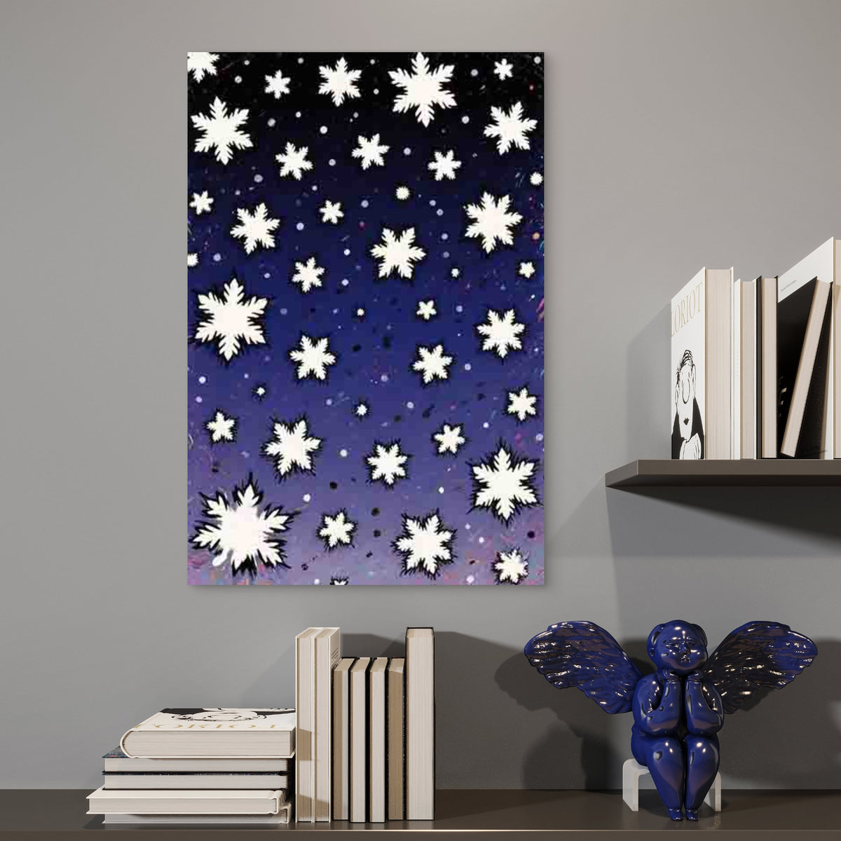 Snowflake - Patterned Abstract 60x90cm Metal Print Ready to Hang