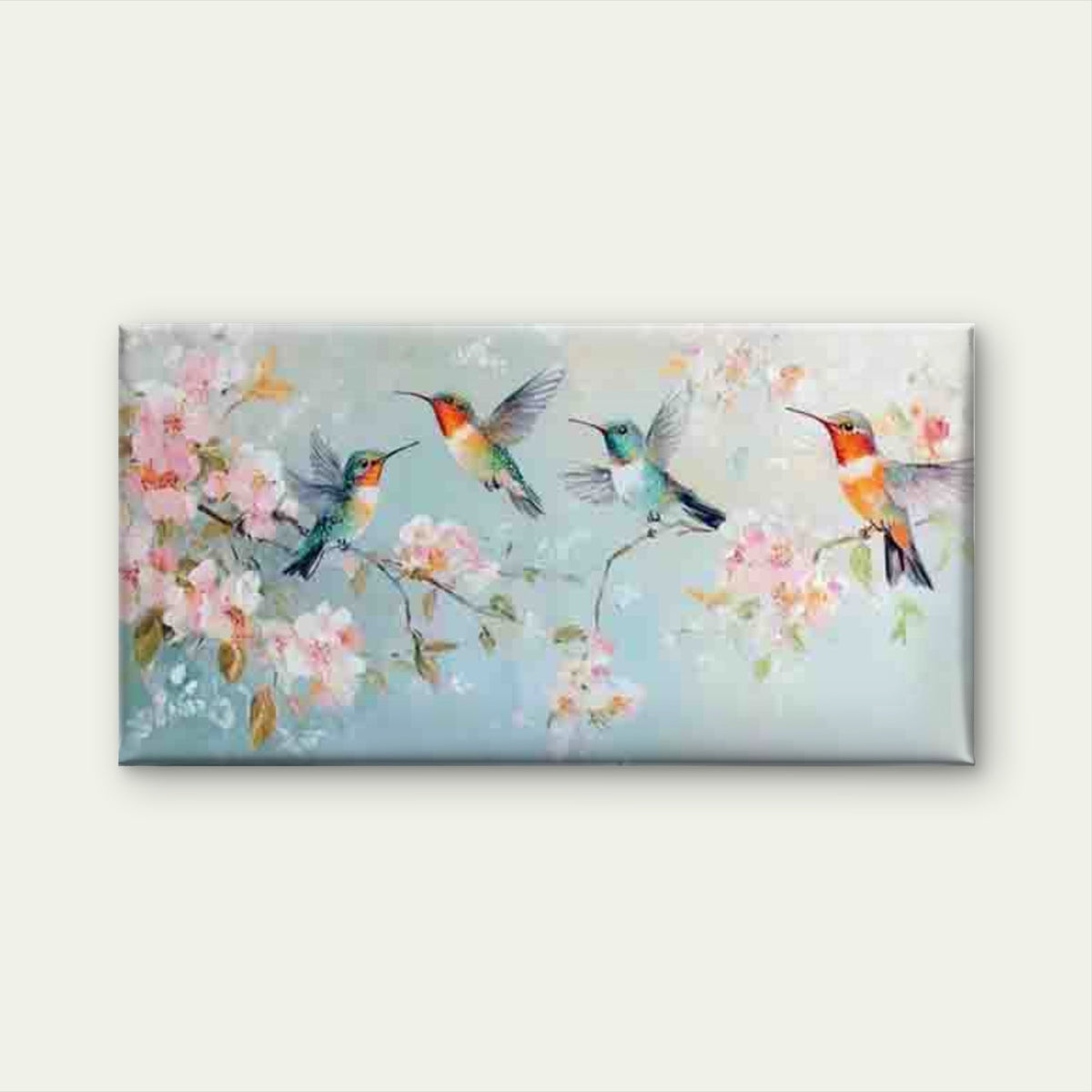Hummingbirds in Flight Among Wall Art Canvas Office Home Room Framed 120x60cm