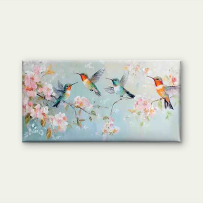 Hummingbirds in Flight Among Wall Art Canvas Office Home Room Framed 120x60cm