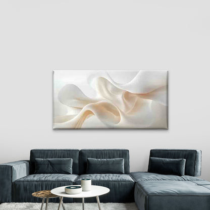 Abstract Flowing White Shapes Wall Art Canvas Office Home Room Framed 120x60cm