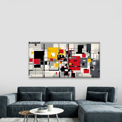 Abstract Geometric Pattern Wall Art Canvas Office Home Room Framed 120x60cm
