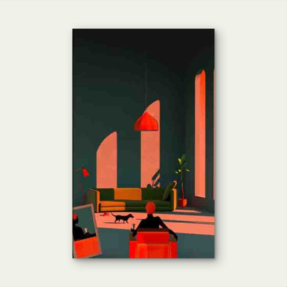 Figure & Geometric Shadow Patterns Metal Print Ready to Hang