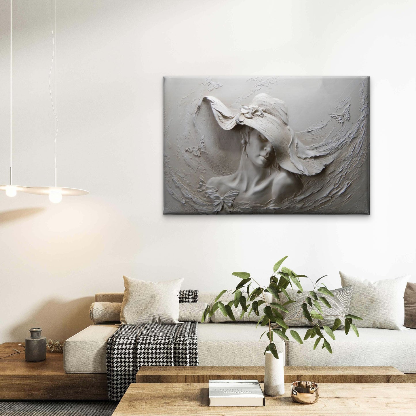 White Lady with a Hat Wall Sculpture Photograph Print 100% Australian Made