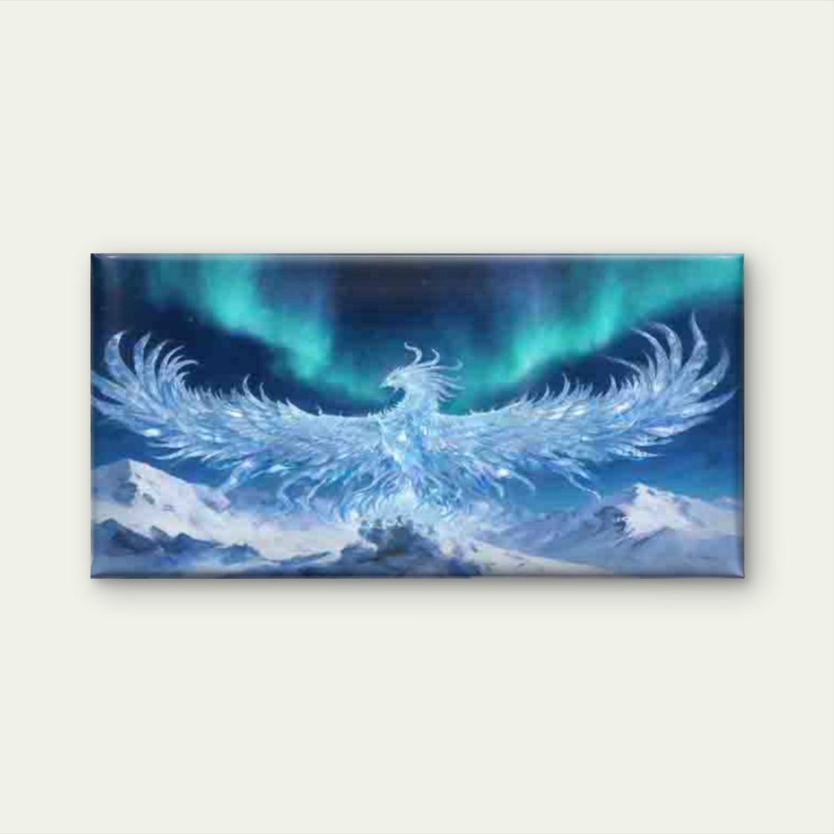 Ice Crystal Phoenix Snow Mounta Wall Art Canvas Office Home Room Framed 120x60cm