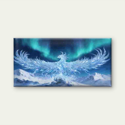 Ice Crystal Phoenix Snow Mounta Wall Art Canvas Office Home Room Framed 120x60cm