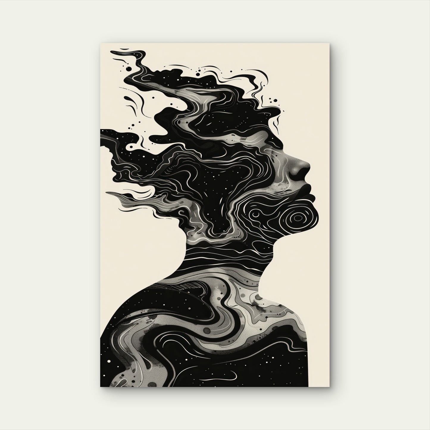 Digital Art Style Illustration Mental Health Day Awareness 60x90cm Metal Print Ready to Hang