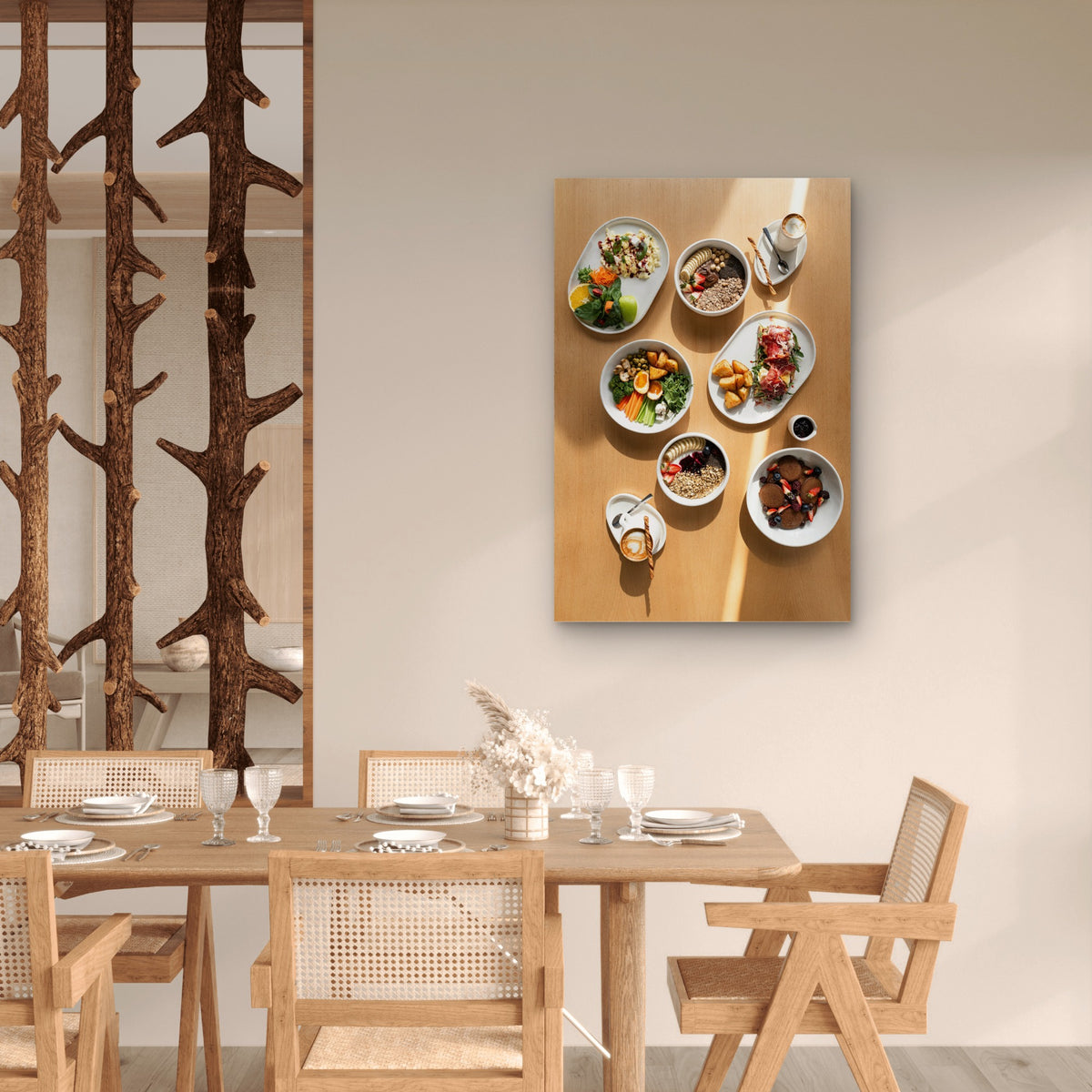 Variety of Healthy Brunch and Breakfast Options 40x60cm Metal Print Ready to Hang