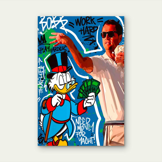 Cash Theme Street Art 60x90cm Metal Print Ready to Hang