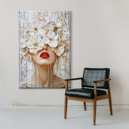 White Flower Blooming Woman Print 100% Australian Made