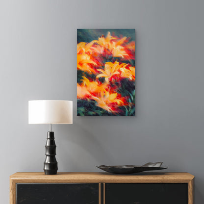 Yellow Lilies in Motion Blur 40x60cm Metal Print Ready to Hang