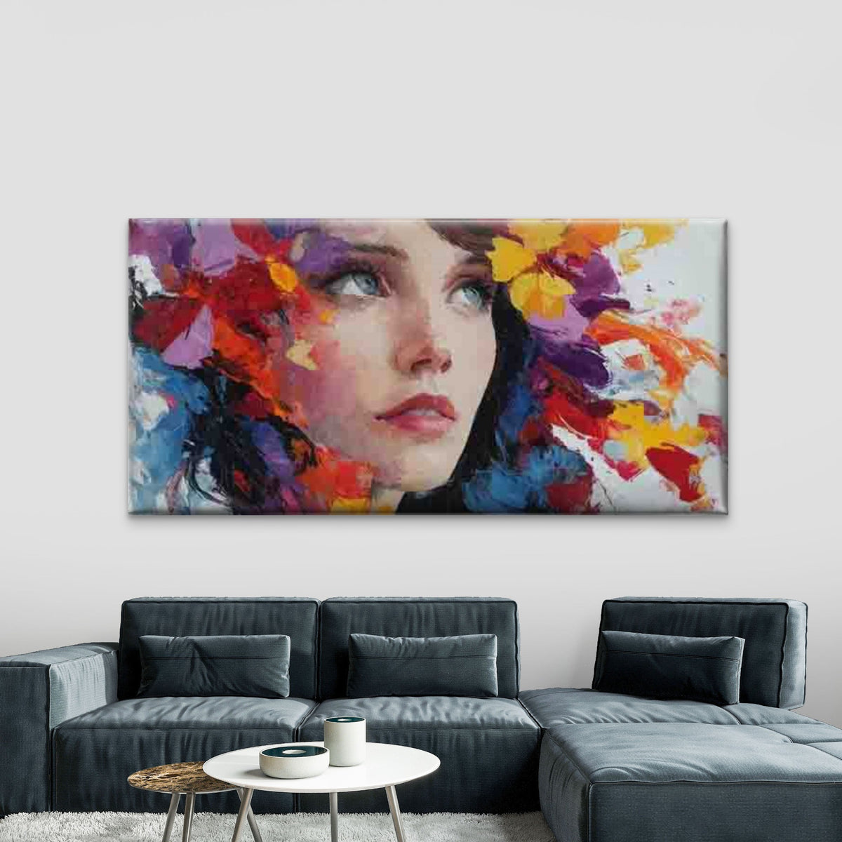 Women Eye Abstract Splatter Wall Art Canvas Office Home Room Framed 120x60cm
