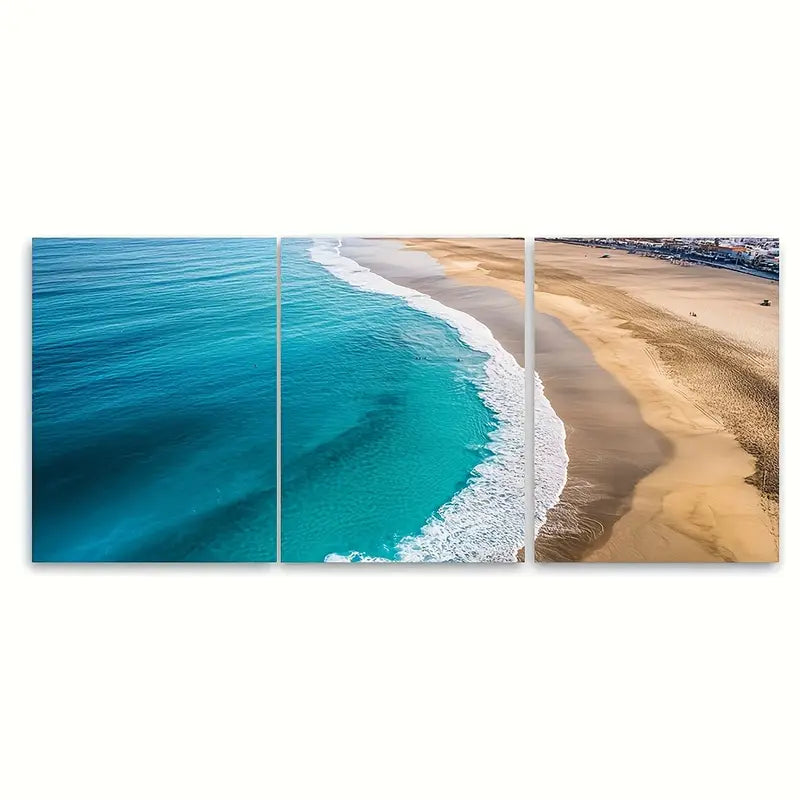 3pcs Las Canteras Beach Gran Canaria Wall Art Set Canvas Framed 60x90cm - High Quality Print 100% Australian Made Wall Canvas Ready to Hang